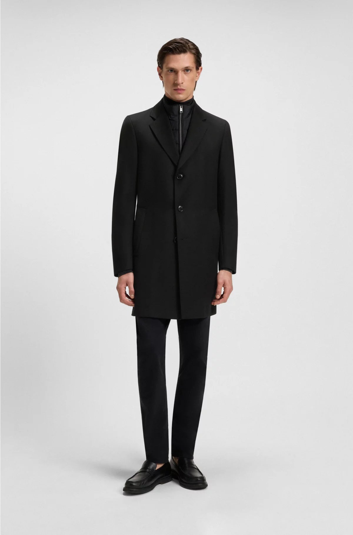 SLIM-FIT WATER-REPELLENT COAT WITH DETACHABLE INNER