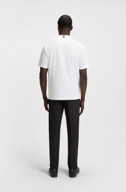 RELAXED-FIT T-SHIRT IN STRETCH COTTON WITH LOGO COLLAR