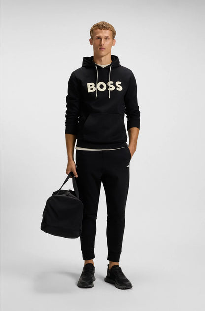 COTTON-BLEND HOODIE WITH MOULDED LOGO