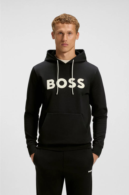 COTTON-BLEND HOODIE WITH MOULDED LOGO