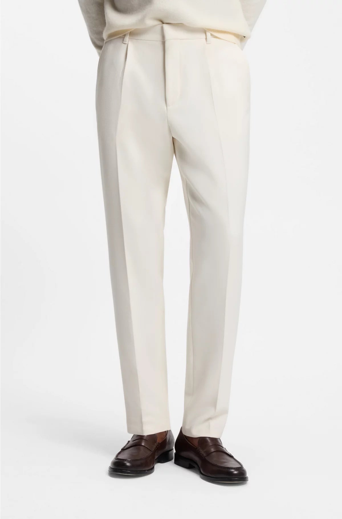 TAPERED-FIT TROUSERS IN STRETCH FABRIC