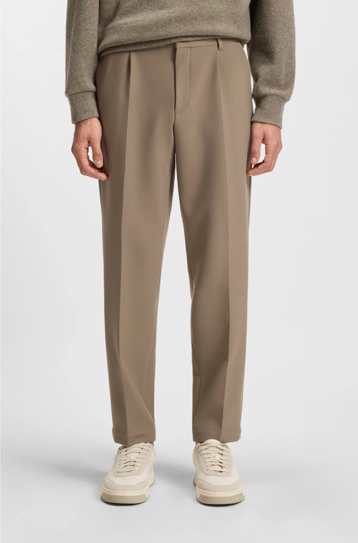 TAPERED-FIT TROUSERS IN STRETCH FABRIC