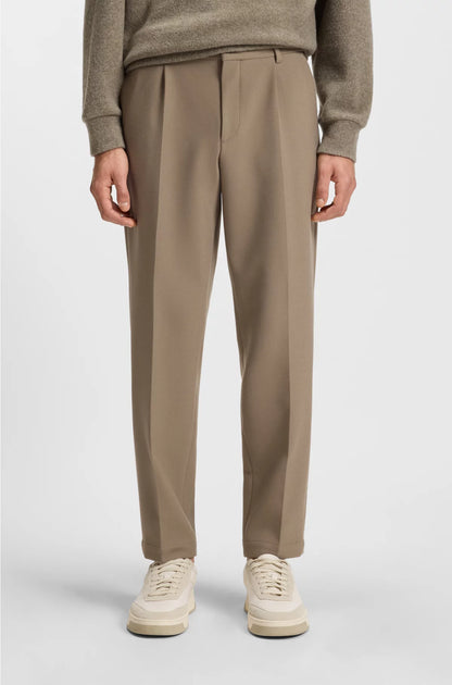 TAPERED-FIT TROUSERS IN STRETCH FABRIC