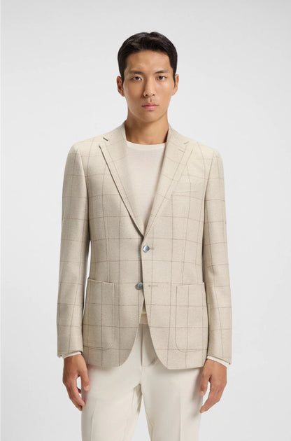 REGULAR-FIT JACKET IN A CHECKED WOOL BLEND