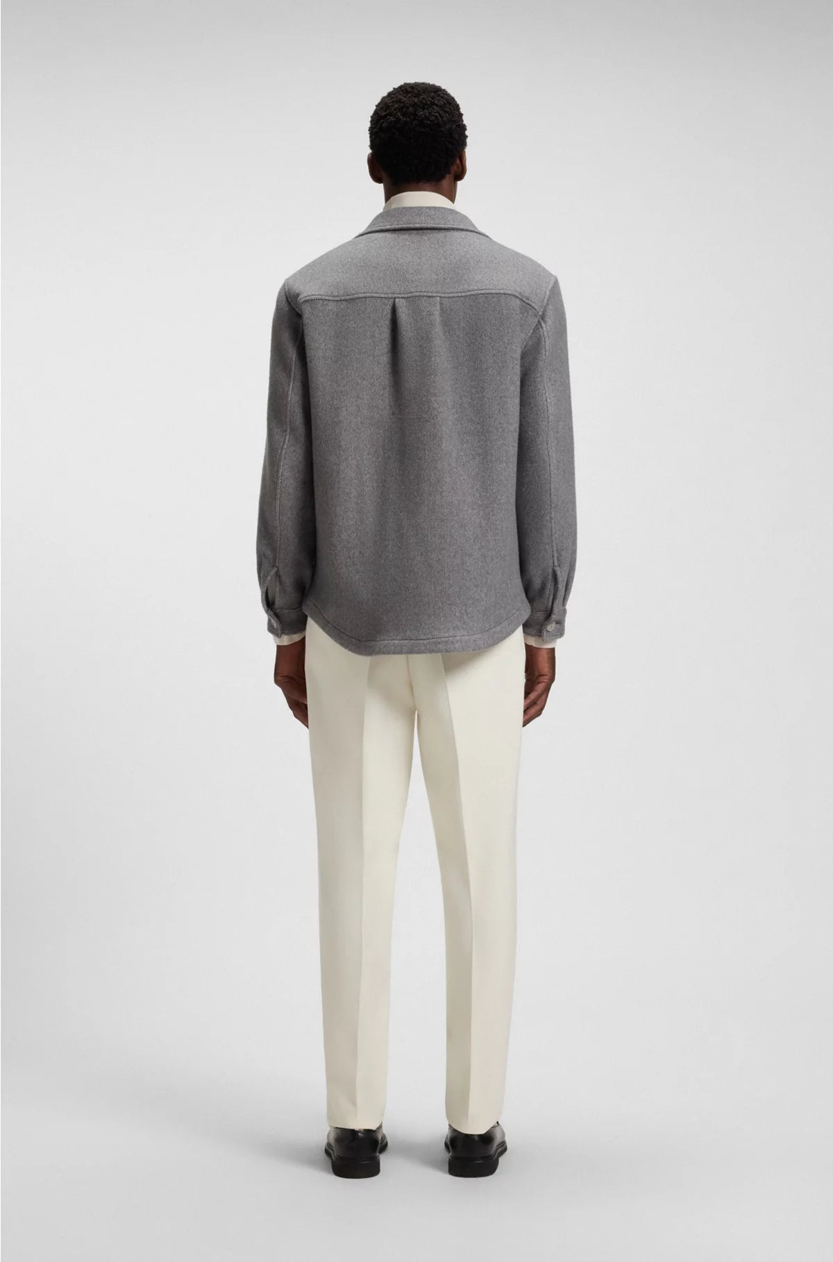RELAXED-FIT OVERSHIRT IN HERRINGBONE FABRIC
