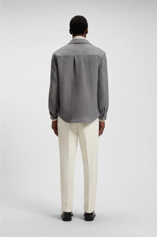RELAXED-FIT OVERSHIRT IN HERRINGBONE FABRIC