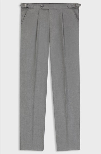 TAPERED-FIT TROUSERS IN MELANGE VIRGIN WOOL