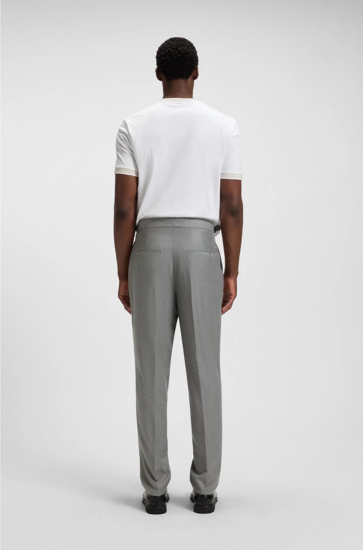 TAPERED-FIT TROUSERS IN MELANGE VIRGIN WOOL