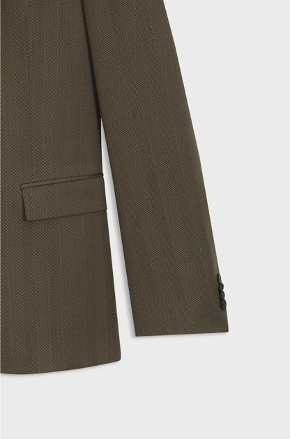 TWO-PIECE SLIM-FIT SUIT IN A HERRINGBONE WOOL BLEND