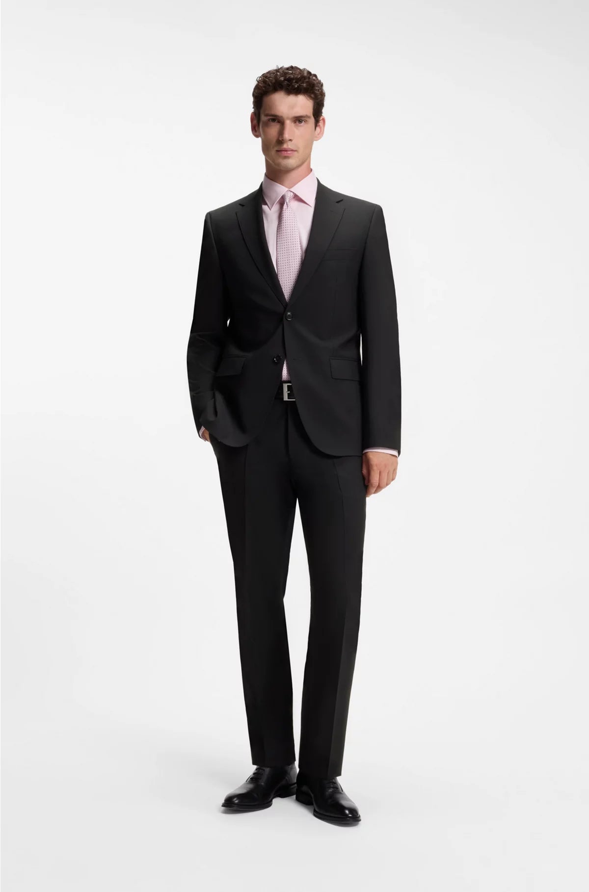 REGULAR-FIT SUIT IN STRETCH VIRGIN WOOL