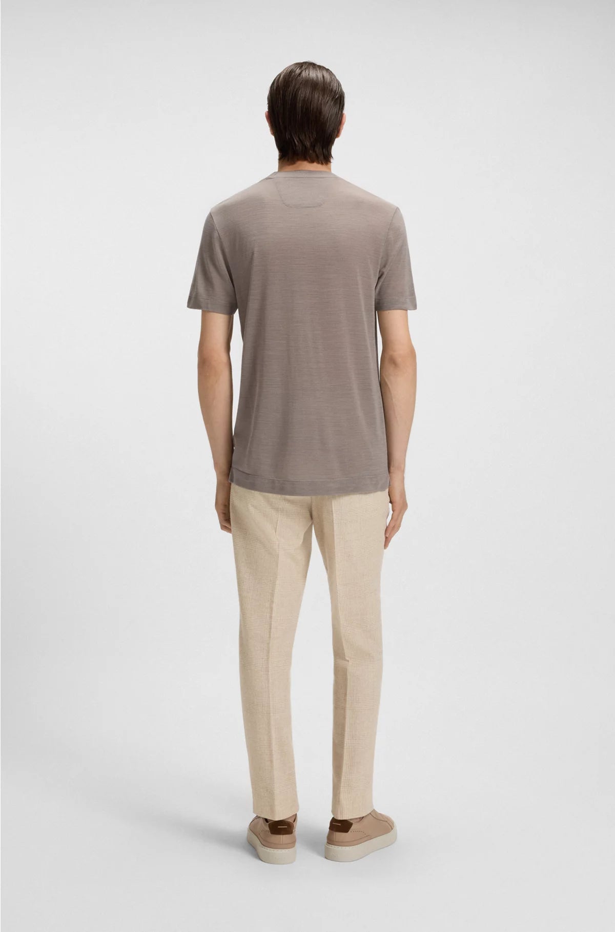 REGULAR-FIT T-SHIRT IN SILK AND WOOL