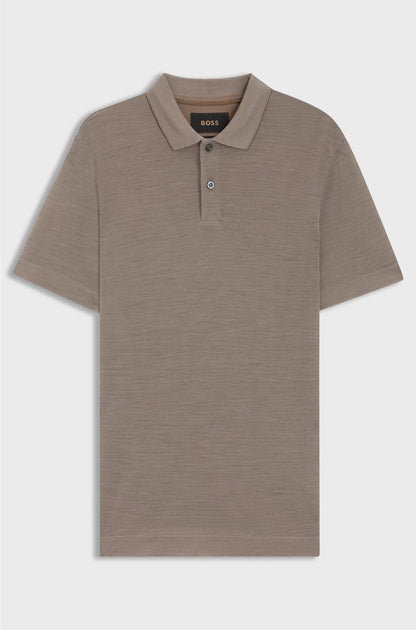 SILK-WOOL POLO SHIRT WITH MOTHER-OF-PEARL BUTTONS