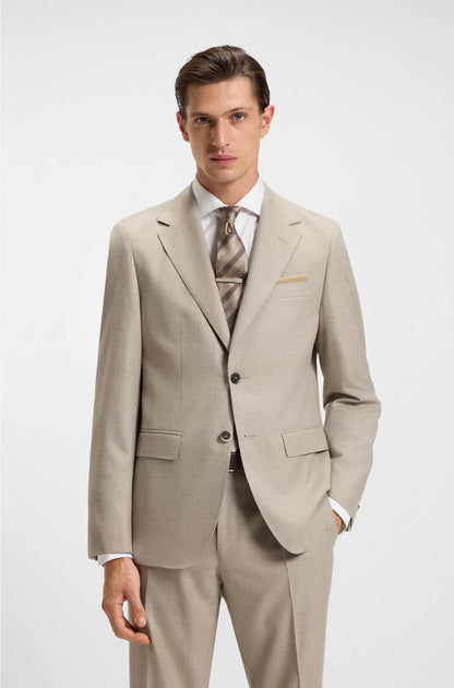 TWO-PIECE REGULAR-FIT SUIT IN HERRINGBONE VIRGIN WOOL