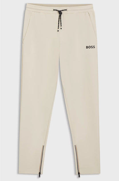 STRETCH-GABARDINE TRACKSUIT BOTTOMS WITH ZIPPED HEMS