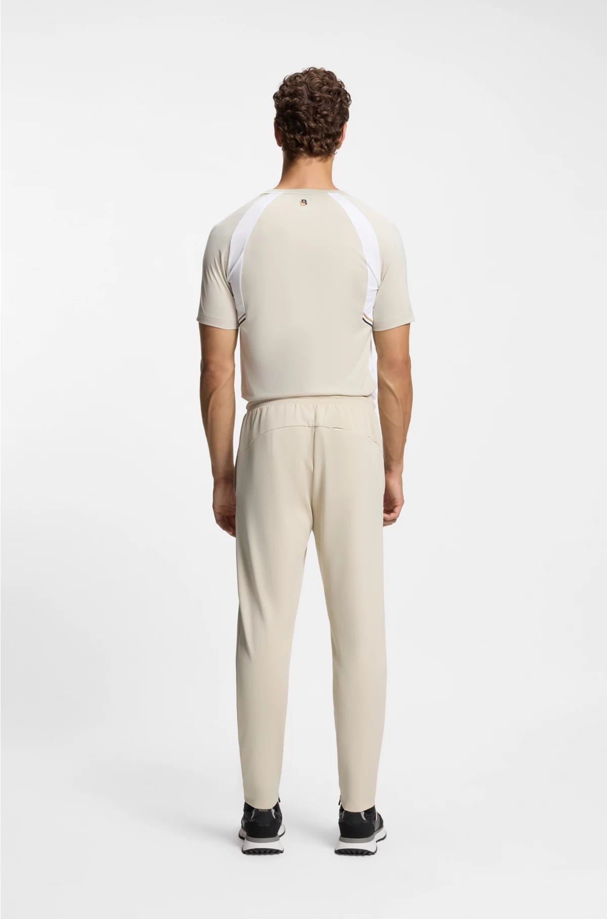 STRETCH-GABARDINE TRACKSUIT BOTTOMS WITH ZIPPED HEMS