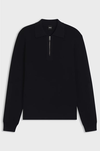 VIRGIN-WOOL SWEATER WITH ZIP COLLAR