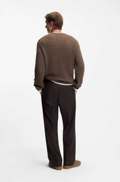 KNITTED SWEATER WITH MOULINE RIB