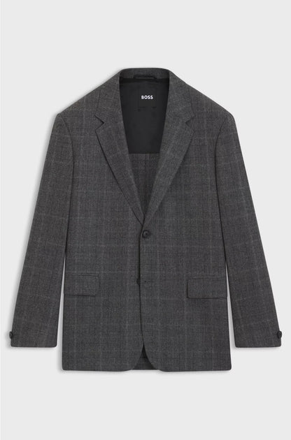 RELAXED-FIT SUIT JACKET IN CHECKED STRETCH WOOL