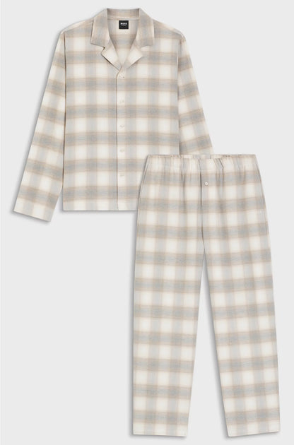 COTTON-FLANNEL PYJAMA SET WITH VICHY CHECK