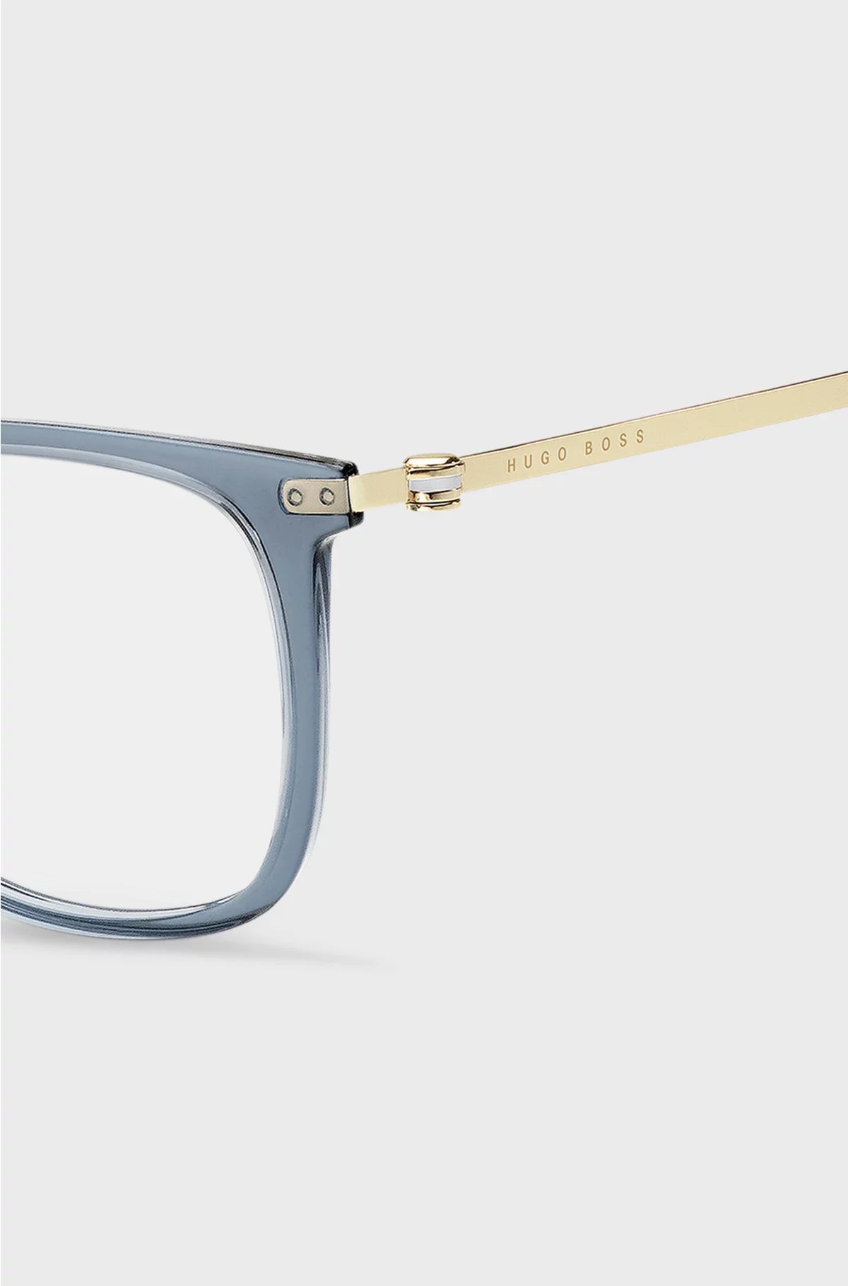 BLUE-ACETATE OPTICAL FRAMES WITH GOLD-TONE TEMPLES