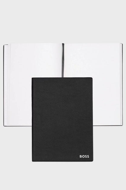A5 NOTEPAD IN BLACK FAUX LEATHER