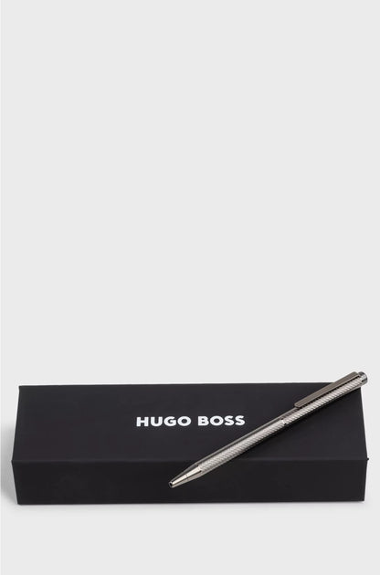 GUNMETAL BALLPOINT PEN WITH ENGRAVED PATTERN