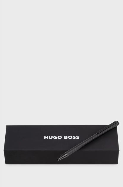 BLACK BALLPOINT PEN WITH ENGRAVED PATTERN
