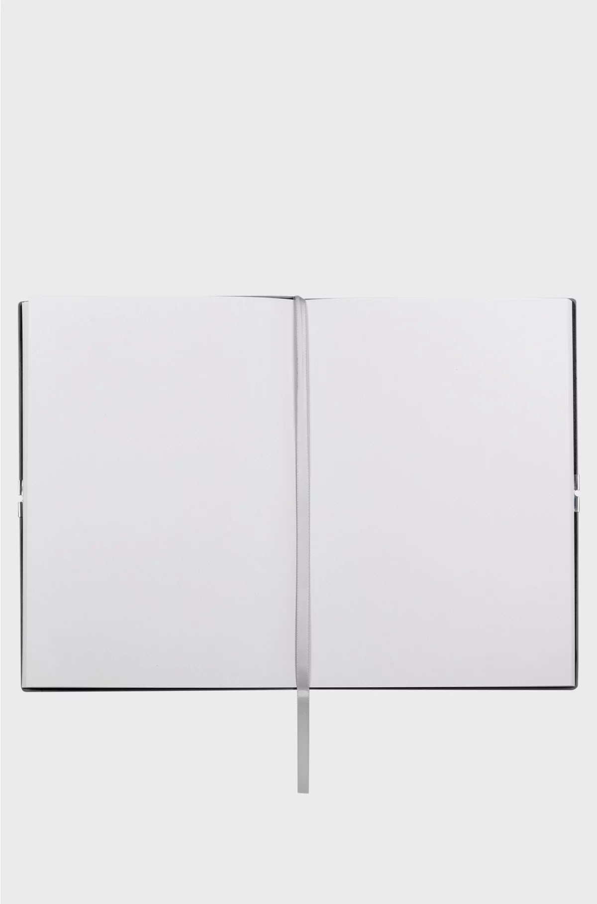 A5 NOTEBOOK IN GREY FAUX LEATHER WITH ELASTICATED BAND