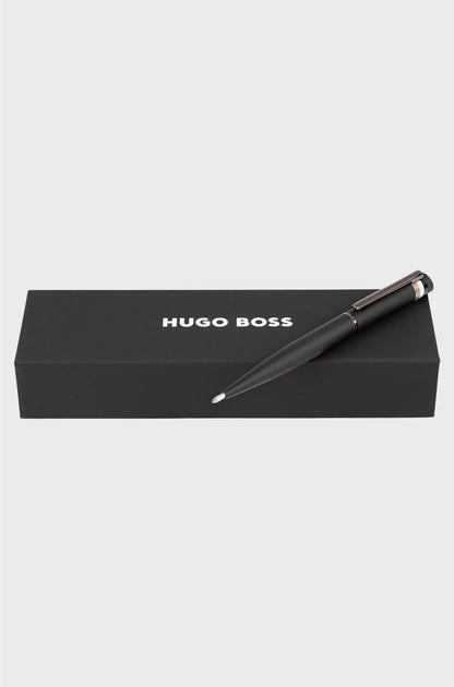BLACK BALLPOINT PEN WITH SIGNATURE-STRIPE DETAIL
