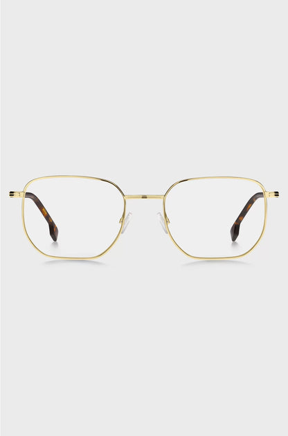 GOLD-TONE OPTICAL FRAMES WITH HAVANA END TIPS