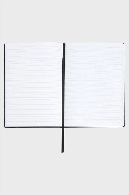 BLACK A5 NOTEBOOK AND BRASS FOUNTAIN PEN SET