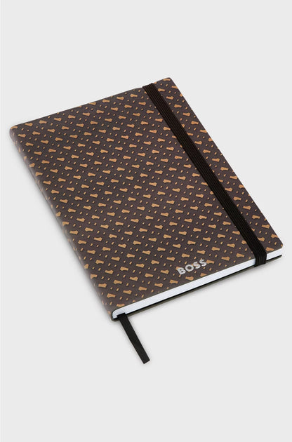 A5 MONOGRAM-PATTERN NOTEBOOK AND BALLPOINT PEN SET