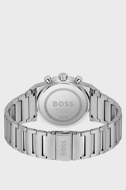 GREEN-DIAL CHRONOGRAPH WATCH IN SILVER-TONE STEEL