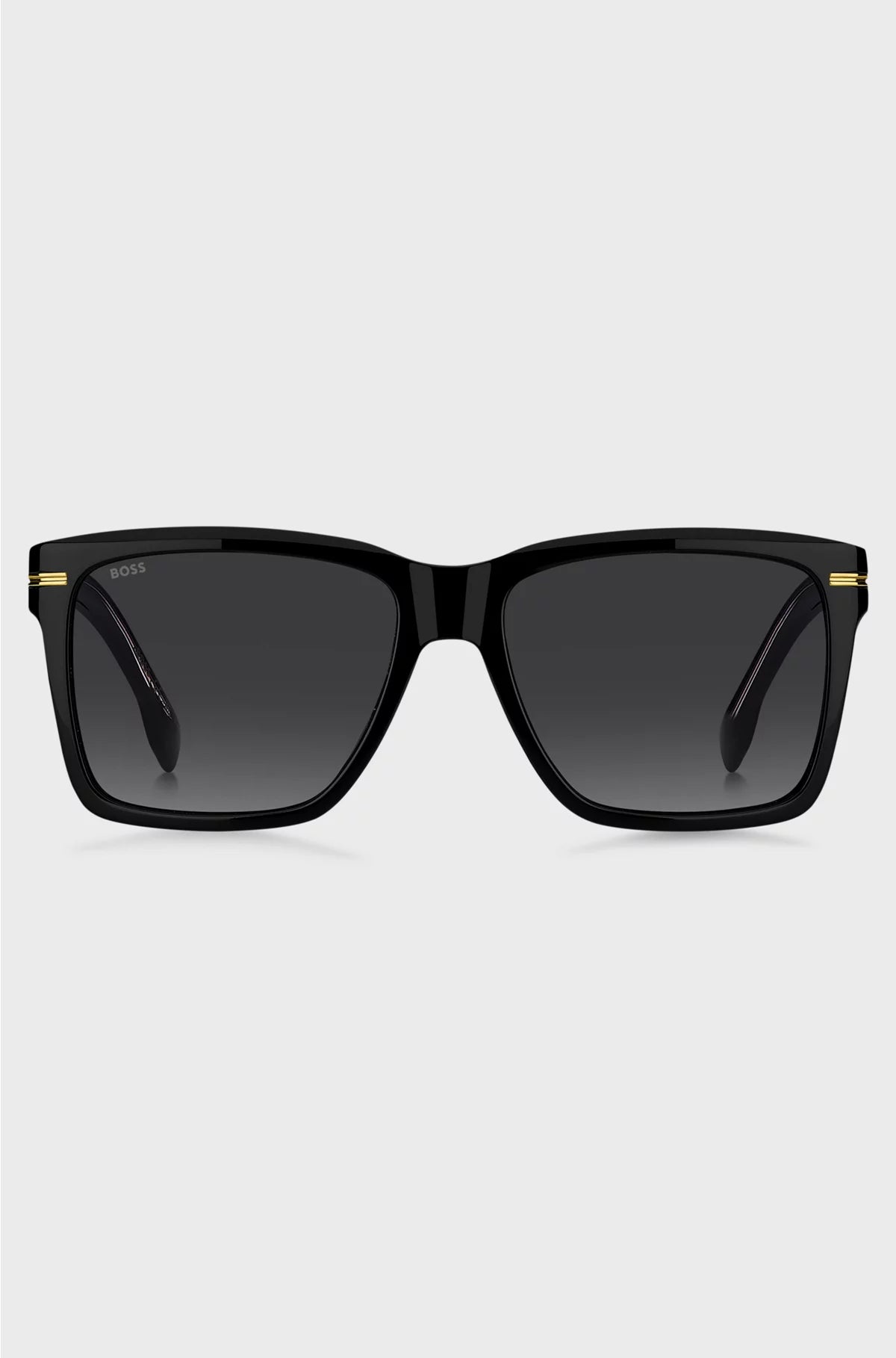 BLACK-ACETATE SUNGLASSES WITH GOLD-TONE TRIMS
