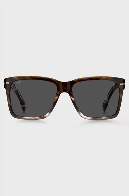 PATTERNED-ACETATE SUNGLASSES WITH SILVER-TONE TRIMS