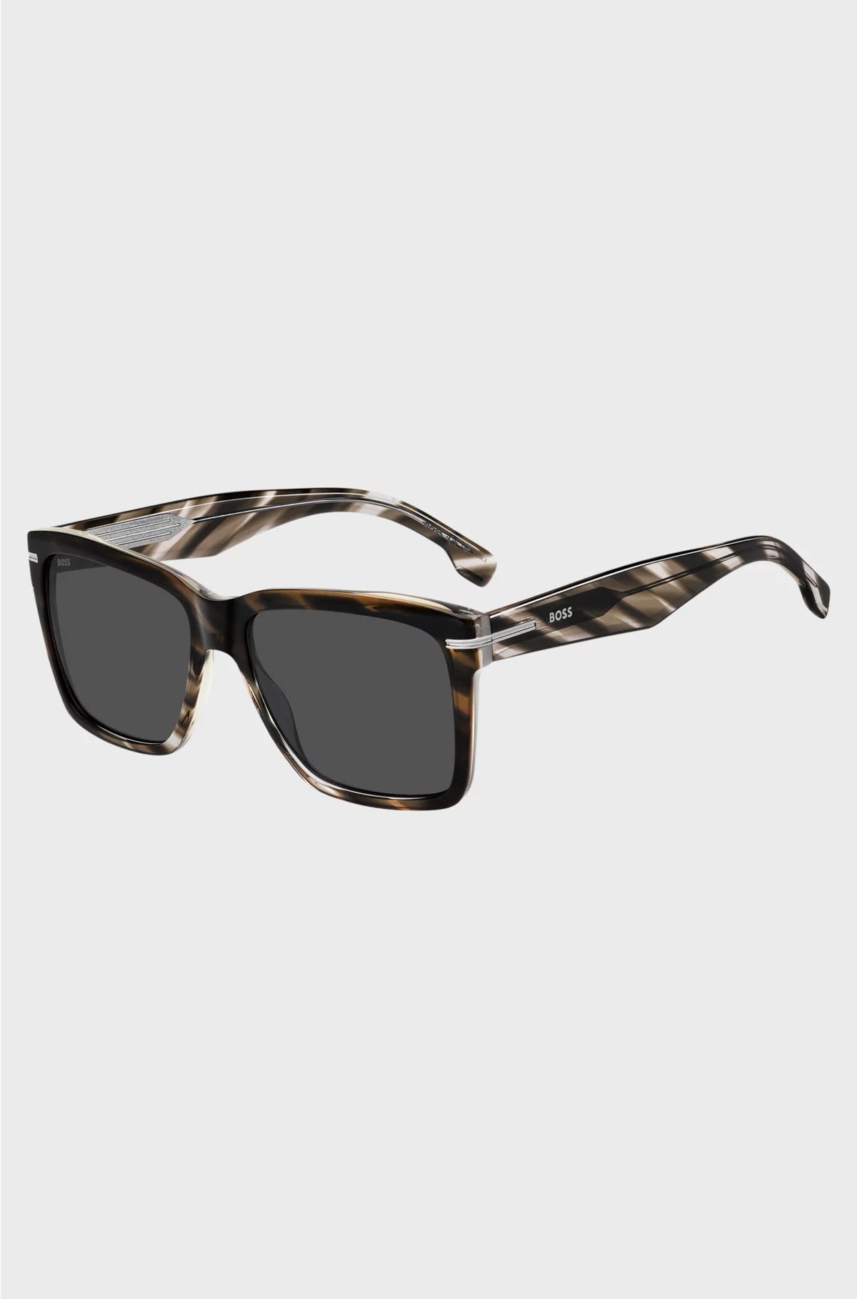 PATTERNED-ACETATE SUNGLASSES WITH SILVER-TONE TRIMS