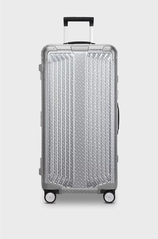 SILVER ALUMINIUM TRUNK SUITCASE 80CM