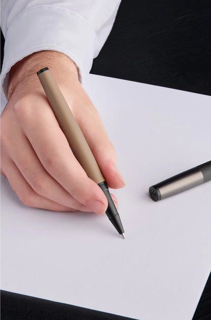 CAMEL-BARREL ROLLERBALL PEN WITH LOGO CAP