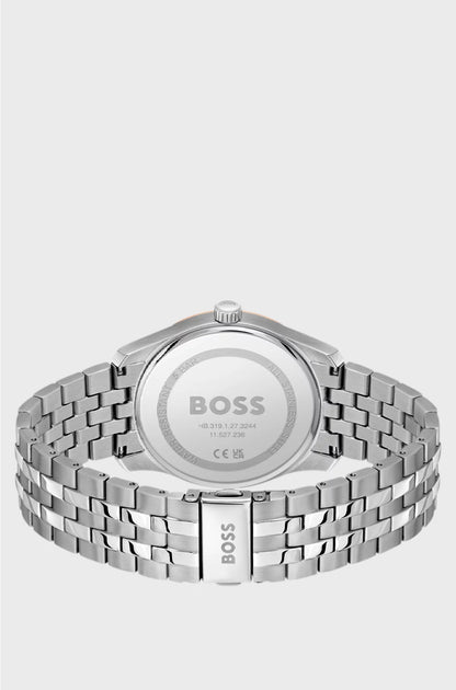 PRINCIPLE MASTER GREY-TEXTURED-DIAL WATCH WITH MULTI-LINK BRACELET