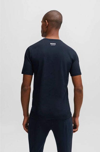EQUESTRIAN SHORT-SLEEVED STRETCH-COTTON T-SHIRT WITH LOGO
