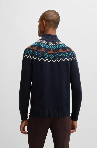 EQUESTRIAN TROYER SWEATER WITH KNITTED PATTERN