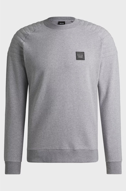 EQUESTRIAN STRETCH-COTTON SWEATSHIRT WITH SHOULDER STITCHING