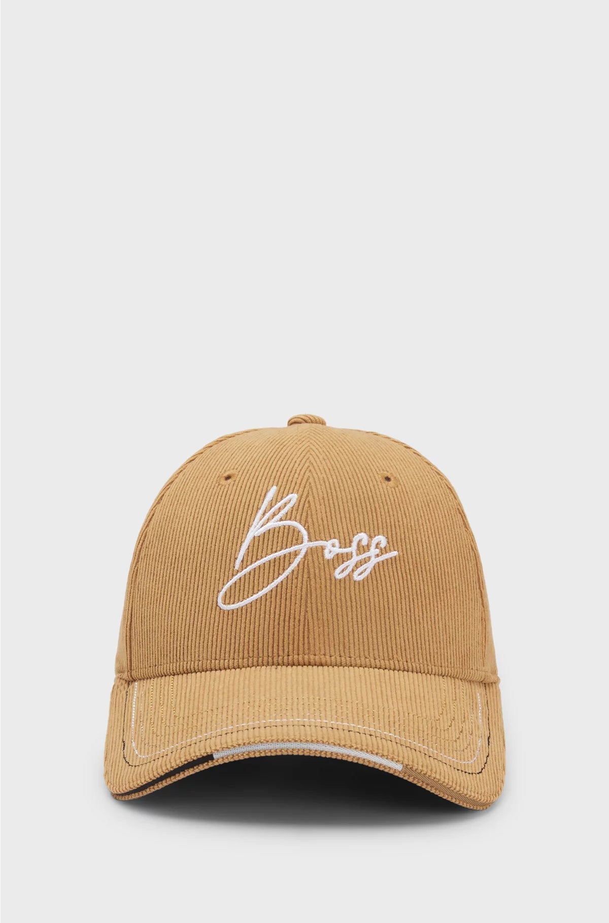 EQUESTRIAN CAP IN COTTON CORDUROY WITH LOGO EMBROIDERY