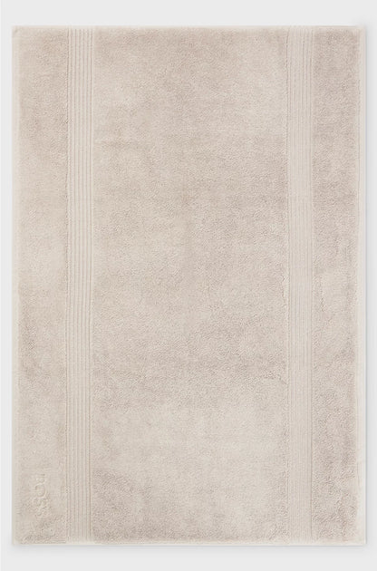 BEIGE AEGEAN-COTTON BATH MAT WITH TONAL LOGO