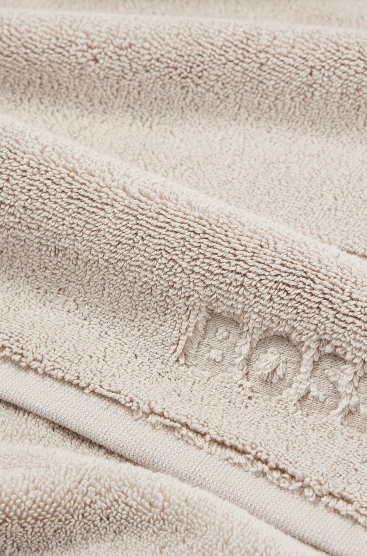 BEIGE AEGEAN-COTTON BATH MAT WITH TONAL LOGO
