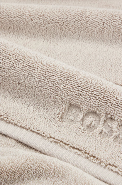 BEIGE AEGEAN-COTTON BATH MAT WITH TONAL LOGO