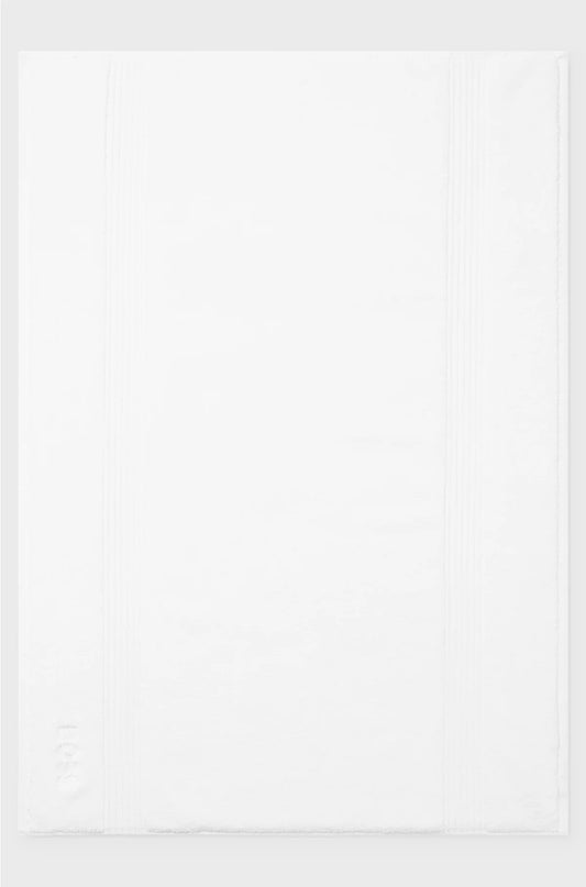 WHITE AEGEAN-COTTON BATH MAT WITH TONAL LOGO
