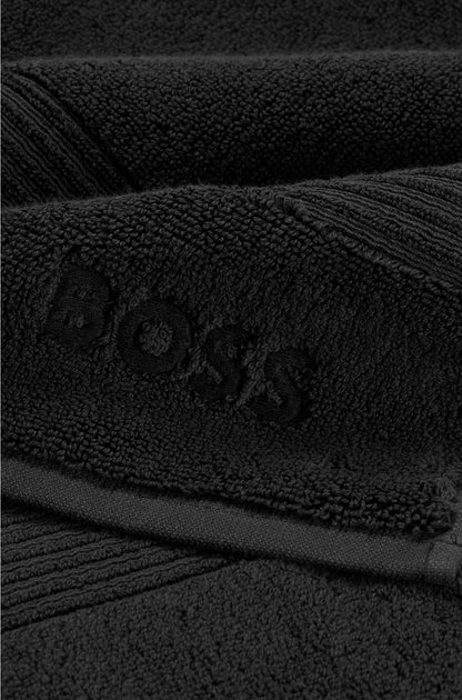 BLACK AEGEAN-COTTON BATH SHEET WITH TONAL LOGO