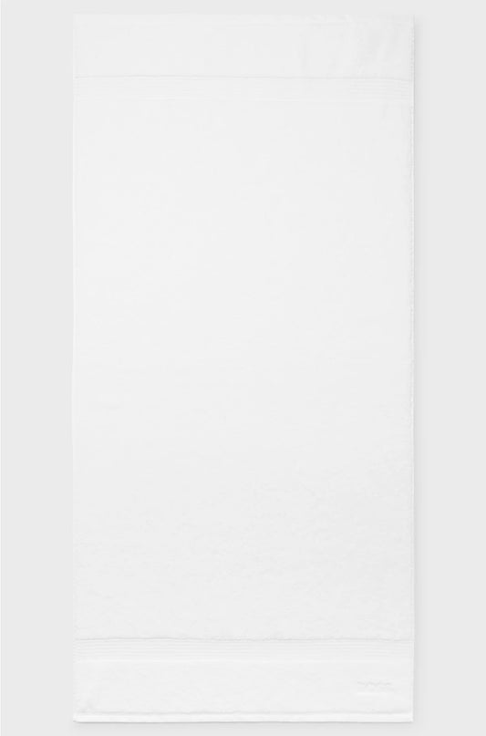 WHITE AEGEAN-COTTON BATH TOWEL WITH TONAL LOGO