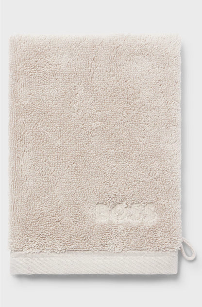 LOGO-EMBROIDERED WASH MITT IN AEGEAN COTTON